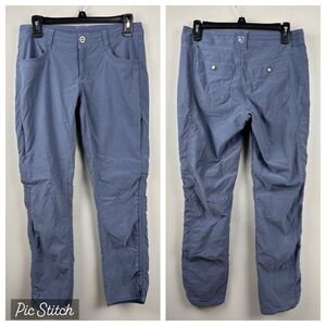 Kuhl Pants Women 6 Short Trekr Blue Gray Cinch Cargo Outdoor Hiking Stretch 6235